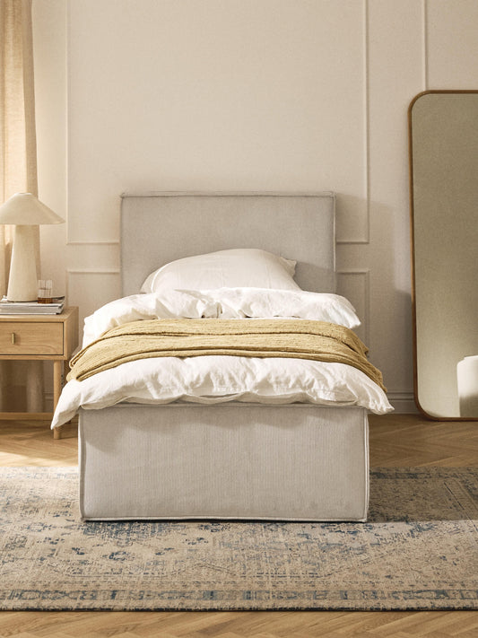 Dream Corduroy Single Bed with Storage