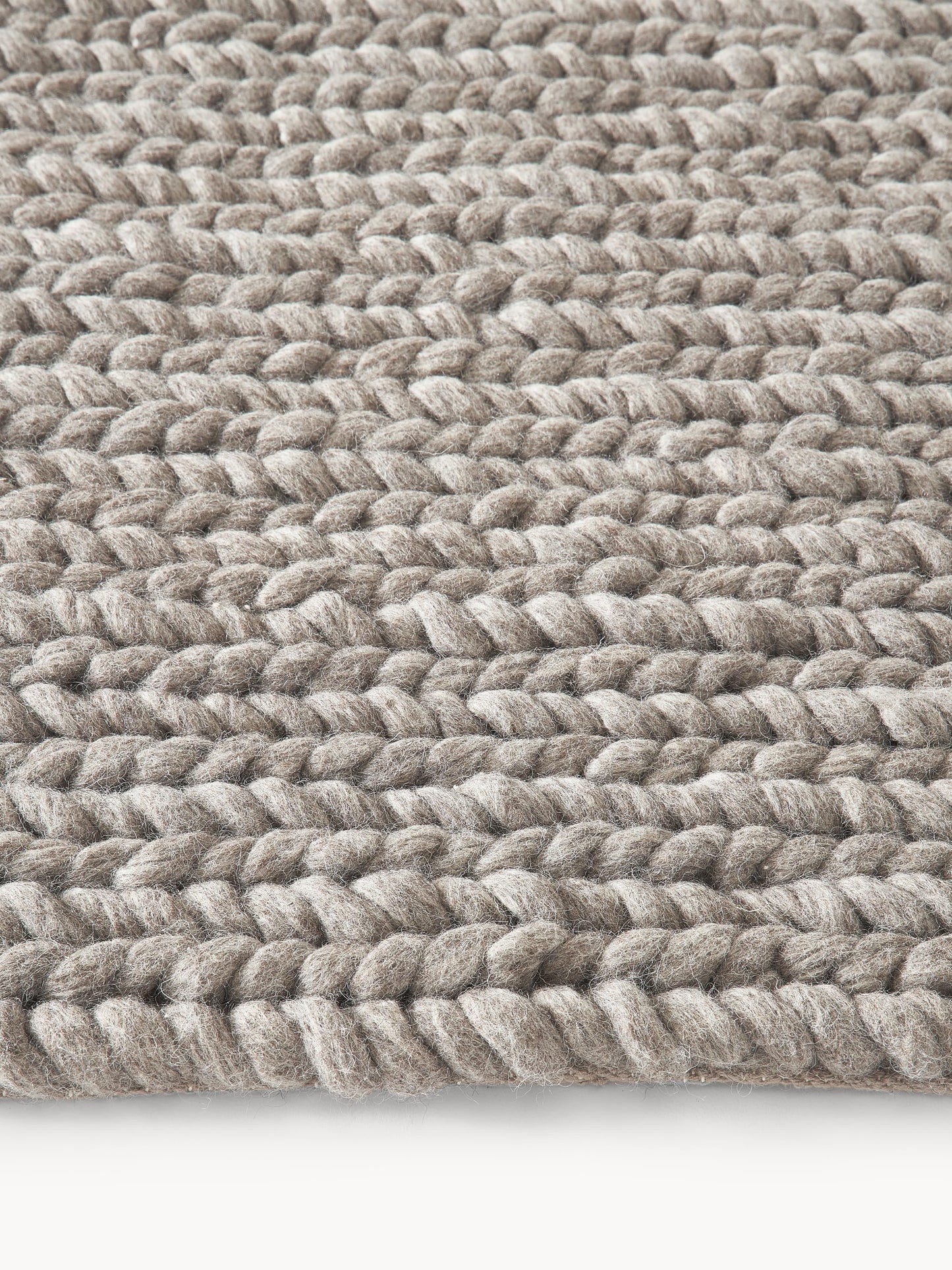 Bruna Handmade Wool Rug with Braided Texture