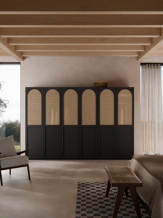 Jeanne Modular Hinged-Door Wardrobe, 300 cm Wide, in Various Sizes
