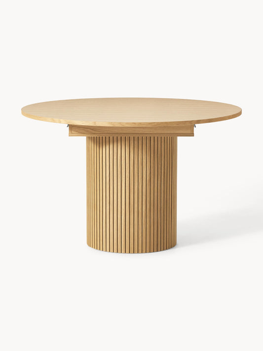 Filo Extendable Dining Table with Grooved Texture, 120 - 160 x 75 cm