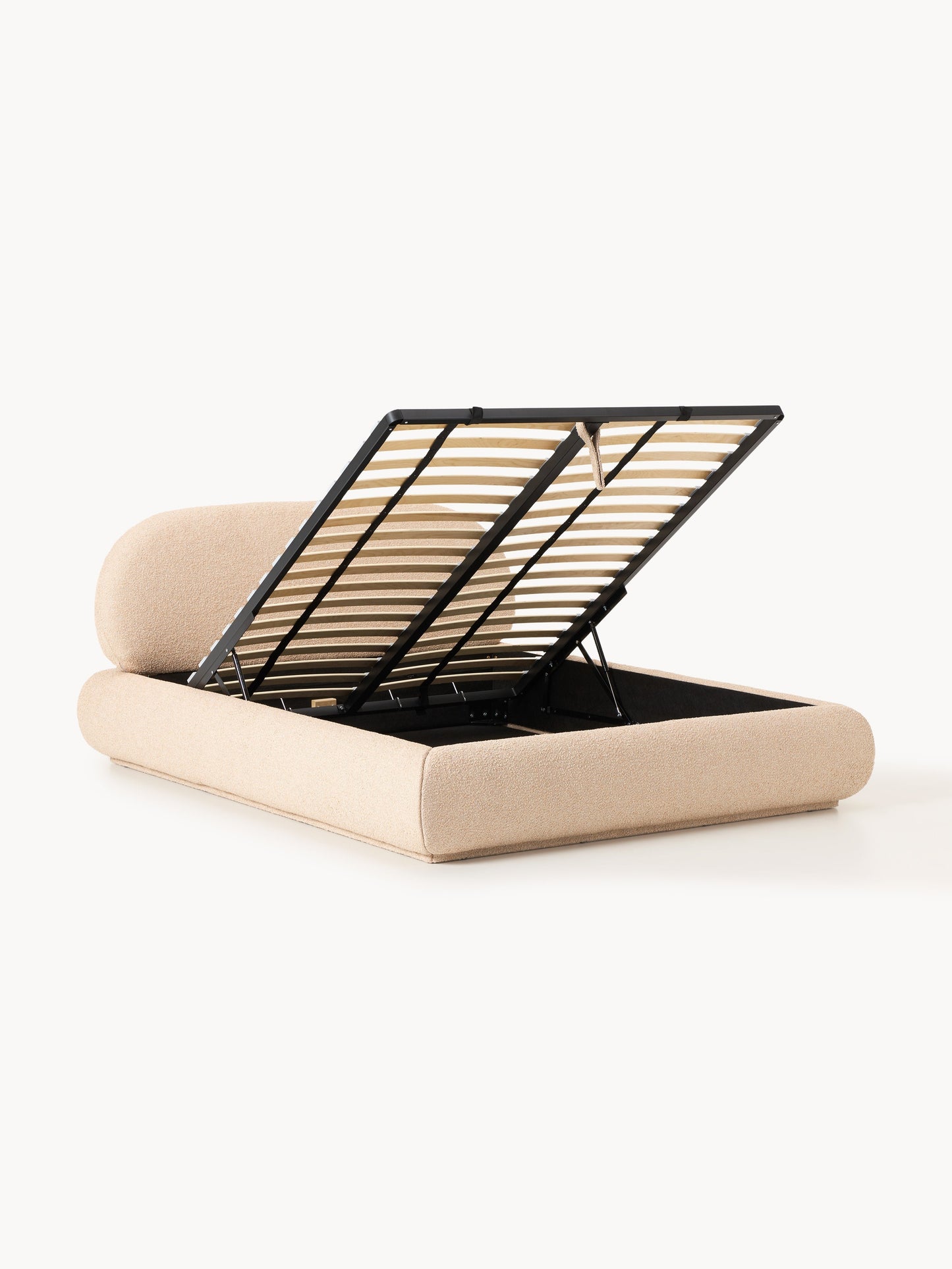 Alba Bouclé Upholstered Bed with Storage