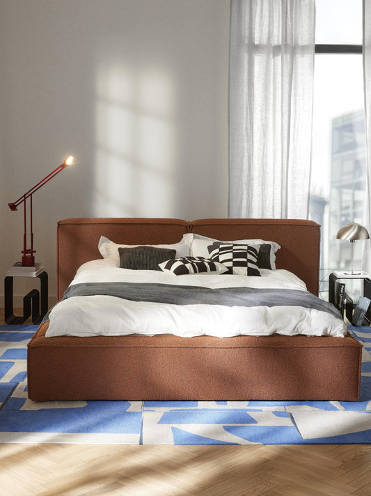 Lennon Bouclé Upholstered Bed with Storage