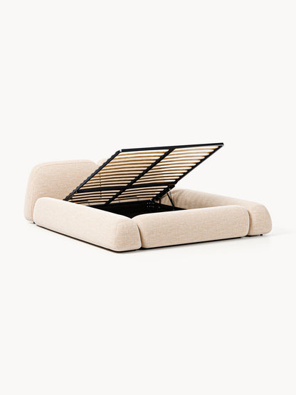 Wolke Bouclé Upholstered Bed with Storage