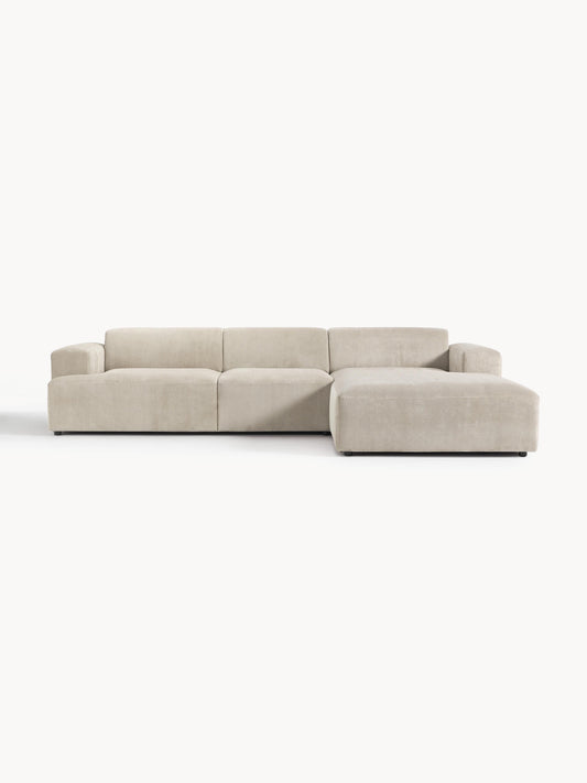 Melva Corduroy Corner Sofa (4-Seater)
