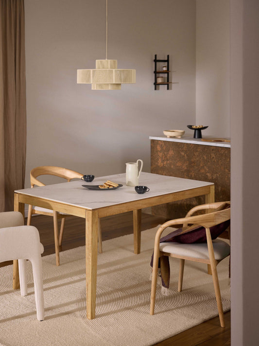 Jackson Dining Table with Marble-Look Tabletop, in Various Sizes