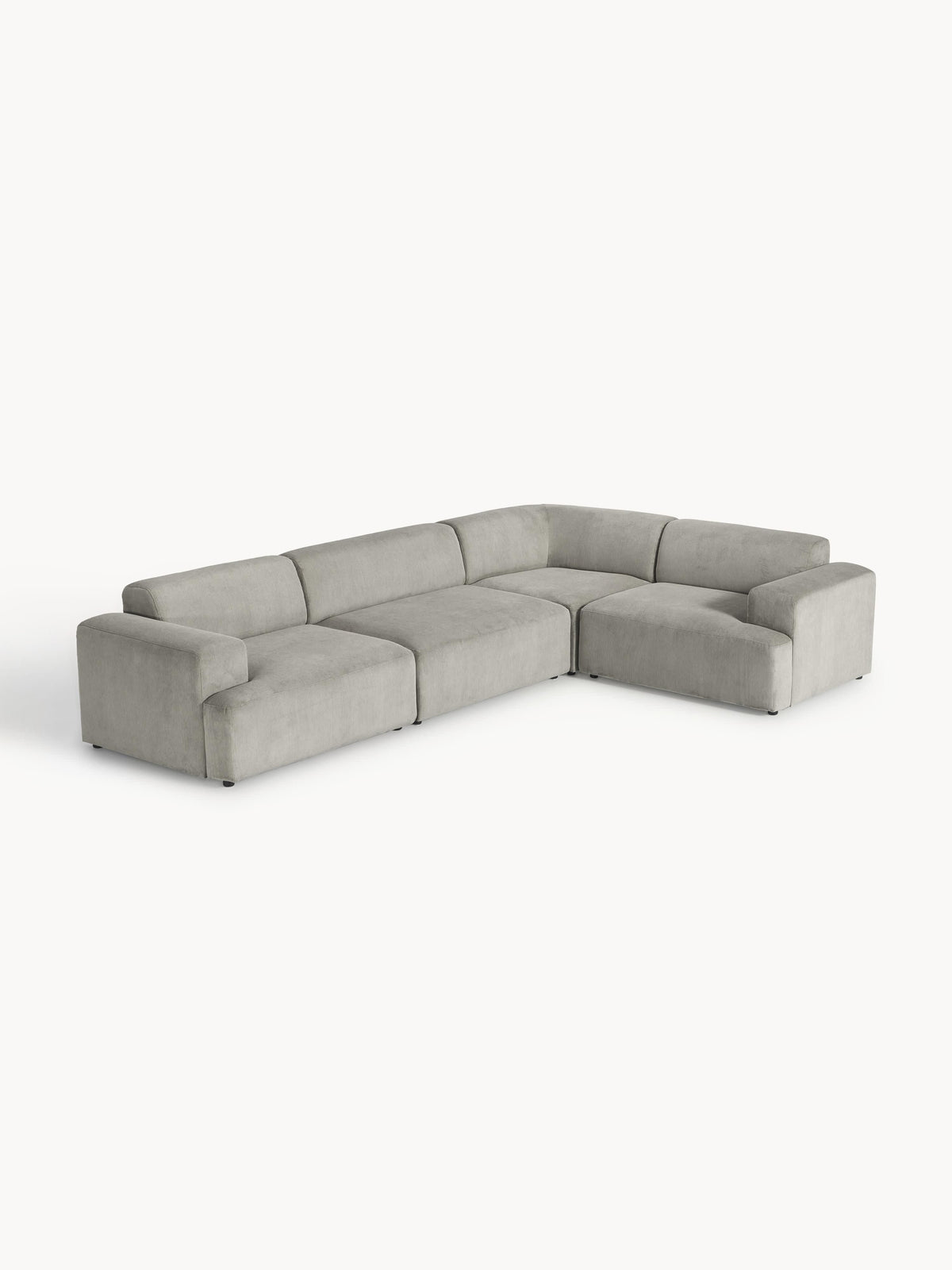 Melva Large Corduroy Corner Sofa (4-Seater)