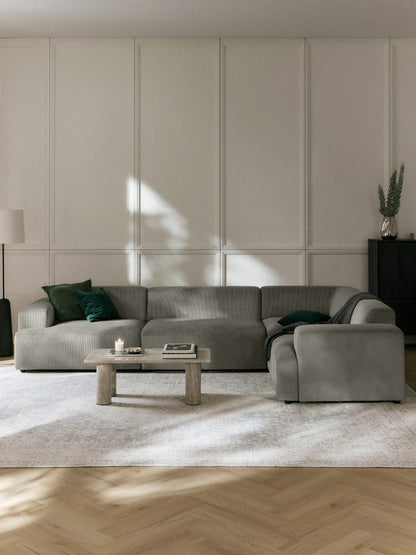 Melva Large Corduroy Corner Sofa (4-Seater)