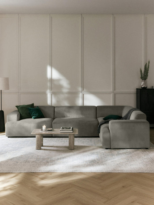 Melva Large Corduroy Corner Sofa (4-Seater)