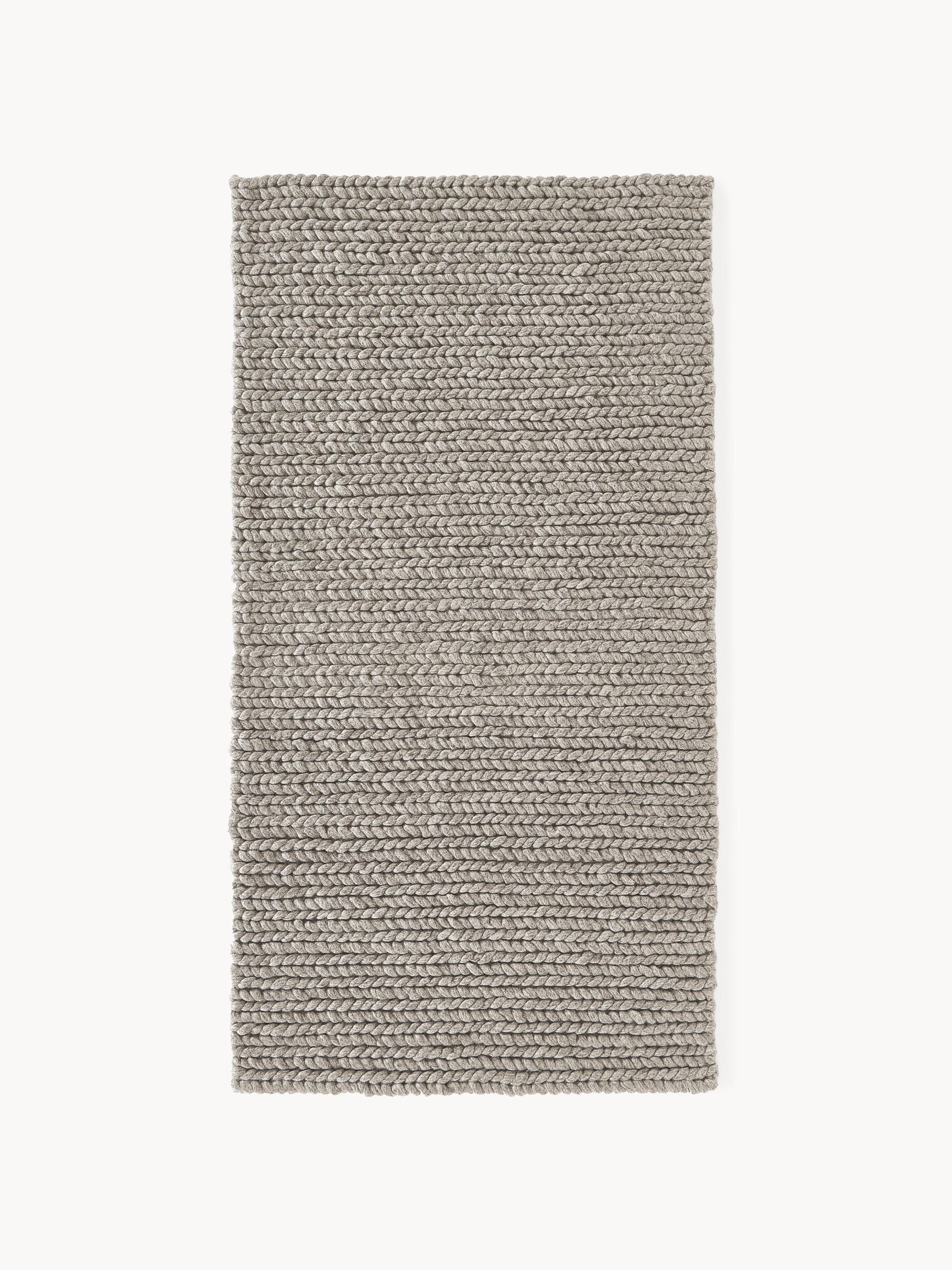 Bruna Handmade Wool Rug with Braided Texture