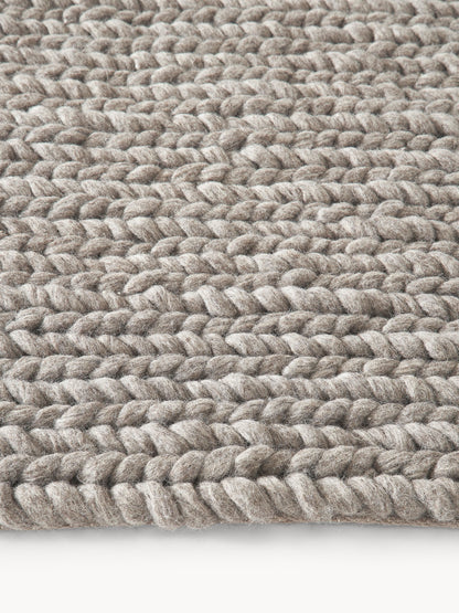 Bruna Handmade Wool Rug with Braided Texture