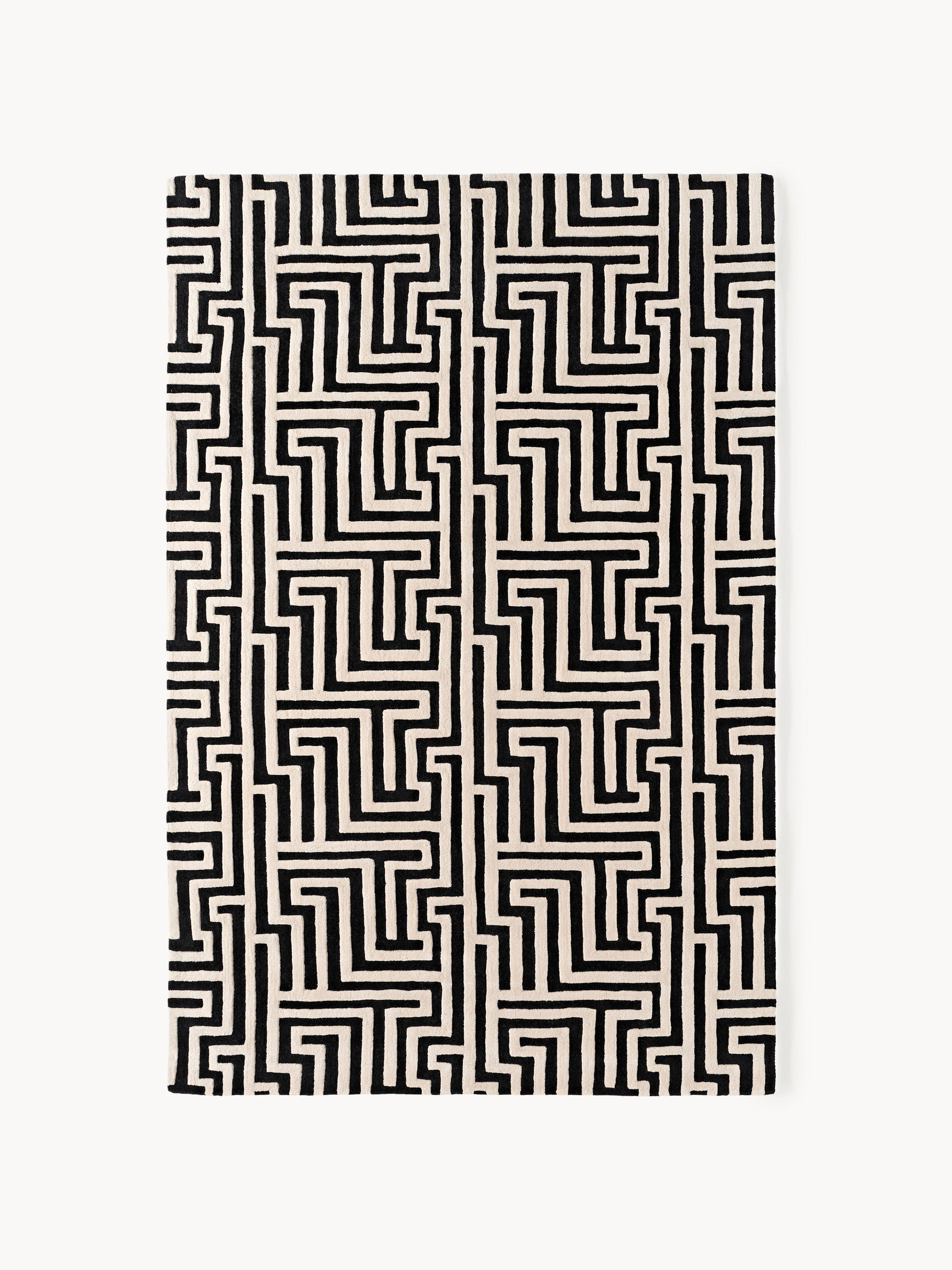 Monty Hand-Tufted Wool Rug with Raised High-Low Texture