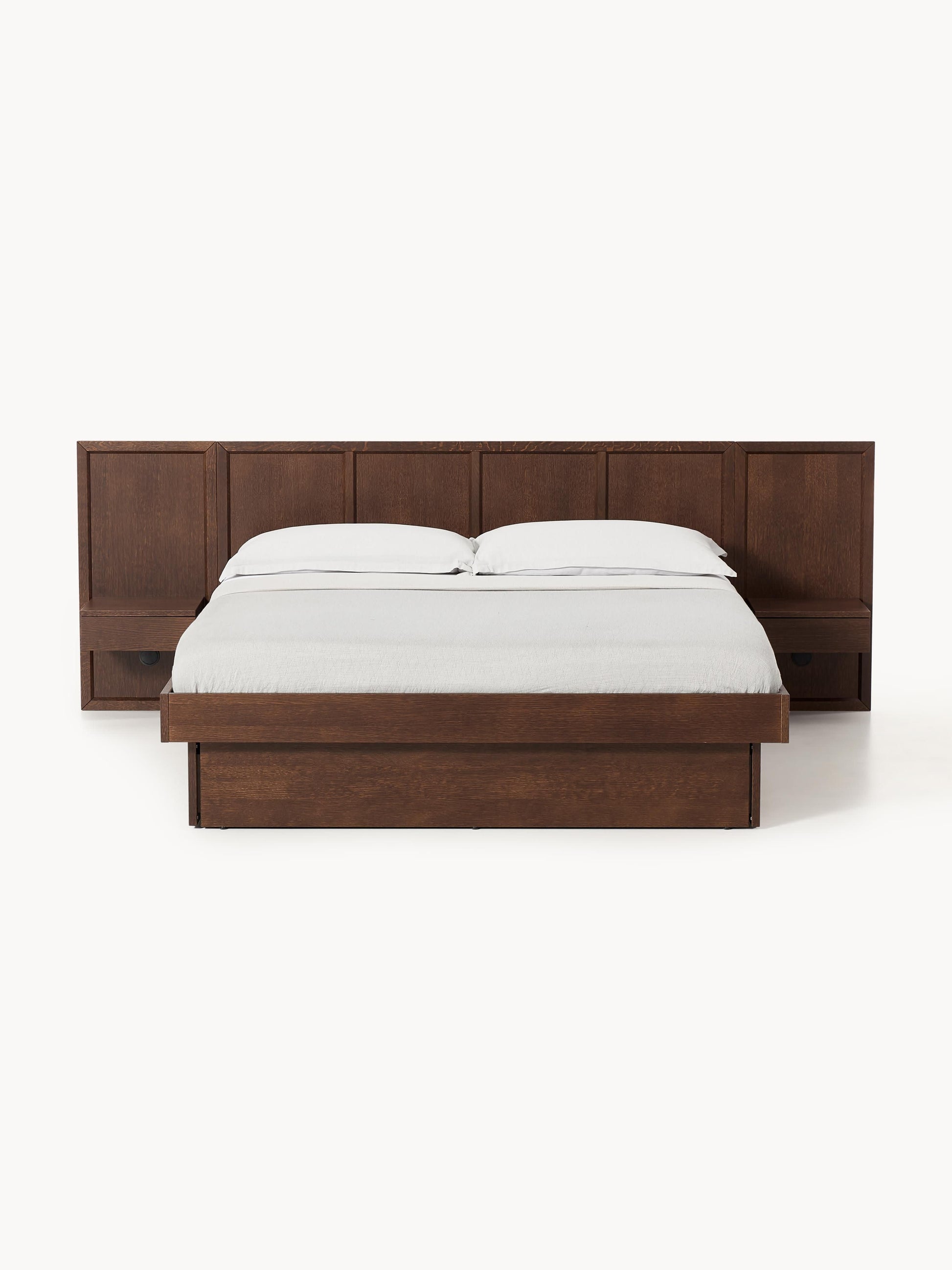 Nanto Wooden Bed with Bedside Tables and Headboard