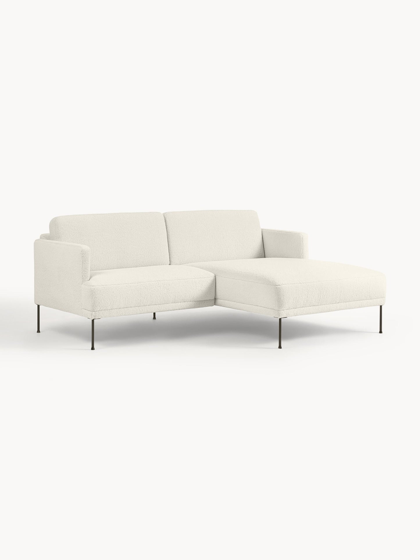 Fluente Small Corner Sofa in Teddy Fabric