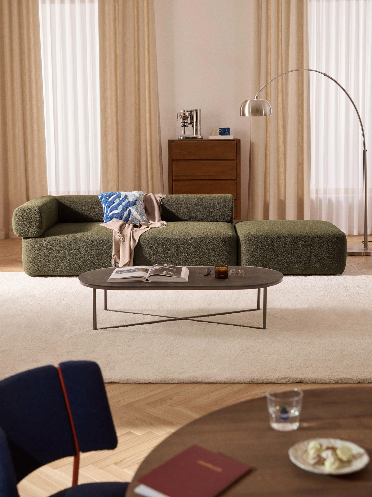 Anton Modular Bouclé Ottoman