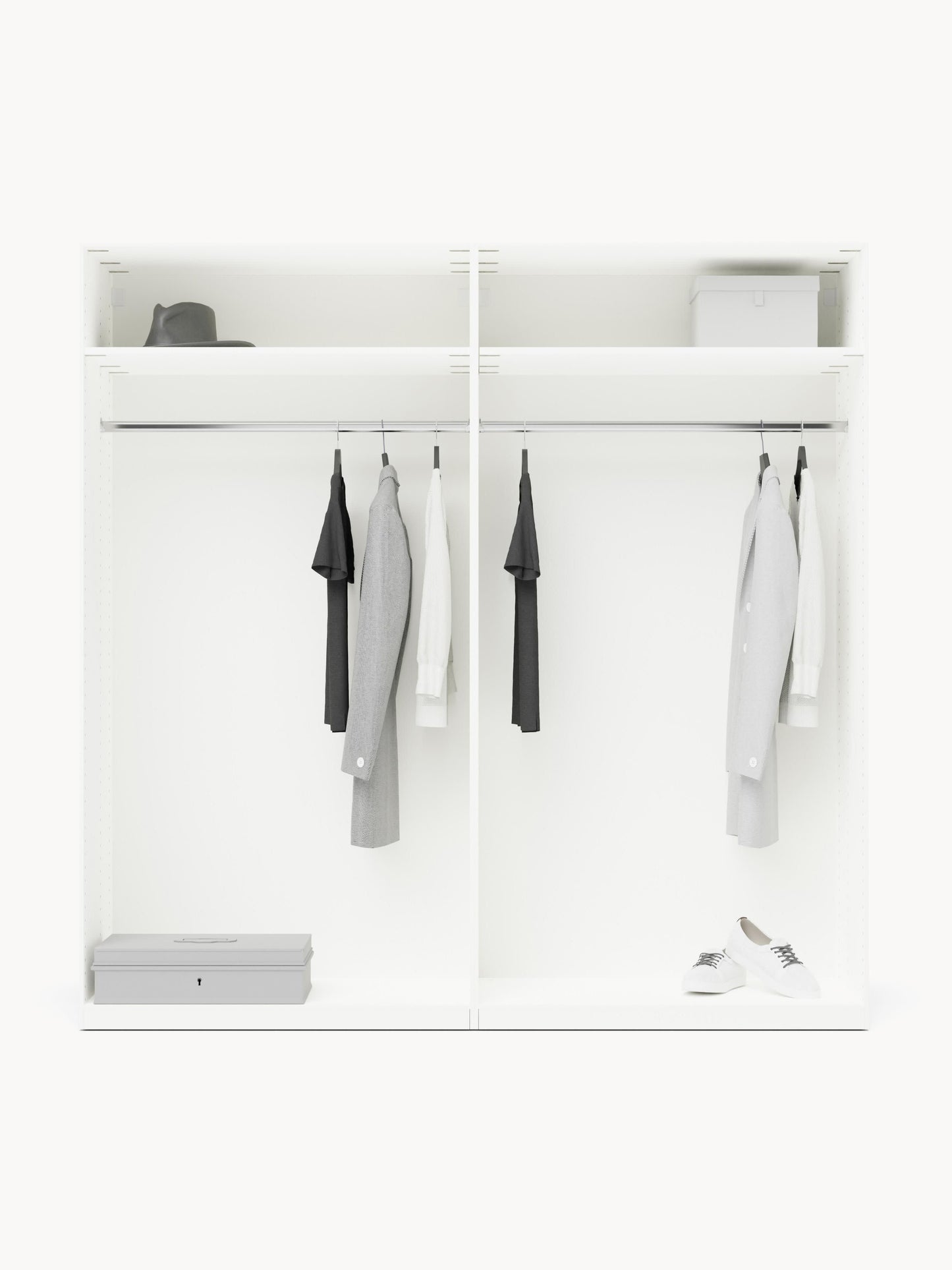 Charlotte Modular Hinged-Door Wardrobe, 200 cm Wide, in Various Sizes