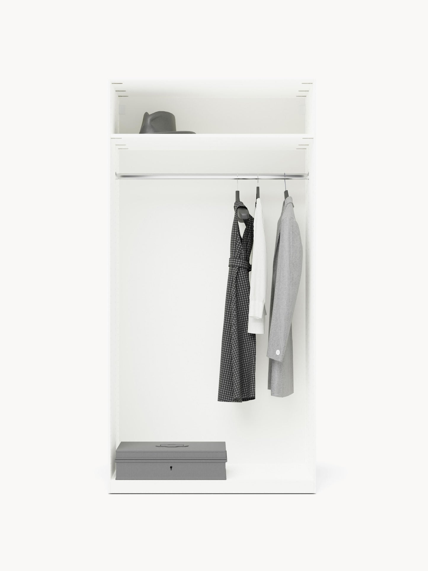 Simone Modular Hinged-Door Wardrobe, 100 cm Wide, in Various Sizes