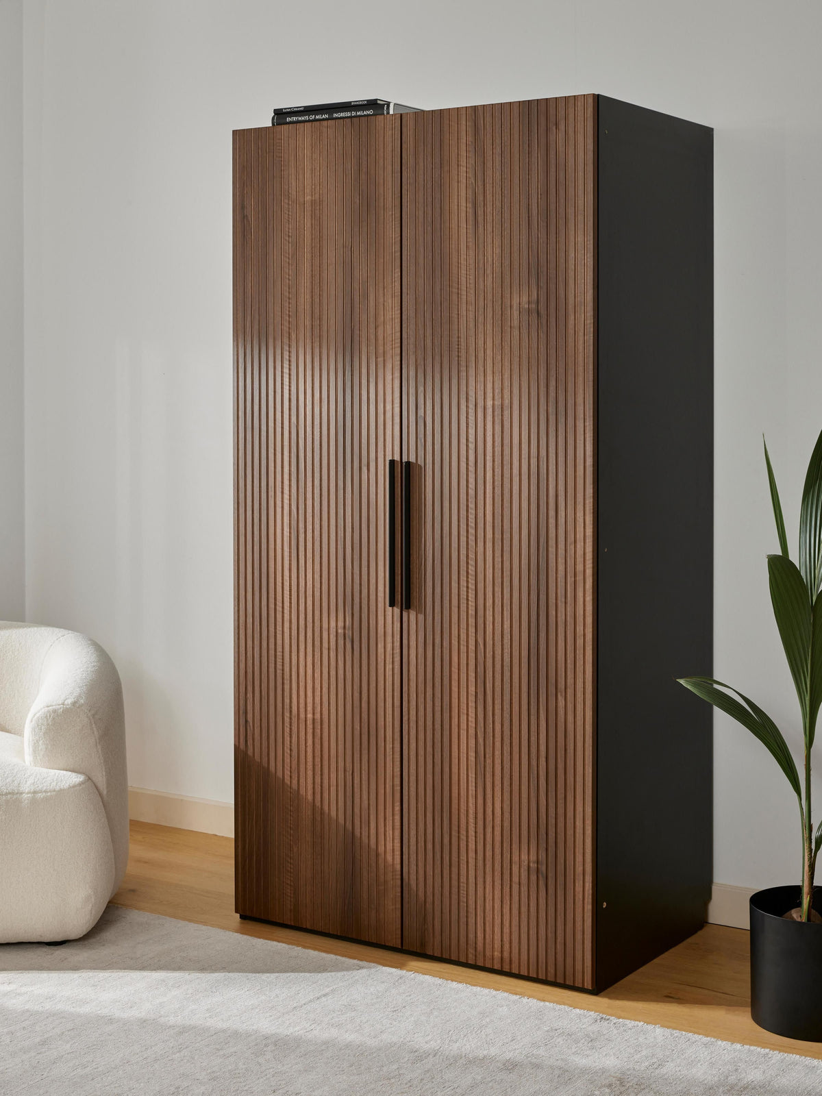 Simone Modular Hinged-Door Wardrobe, 100 cm Wide, in Various Sizes