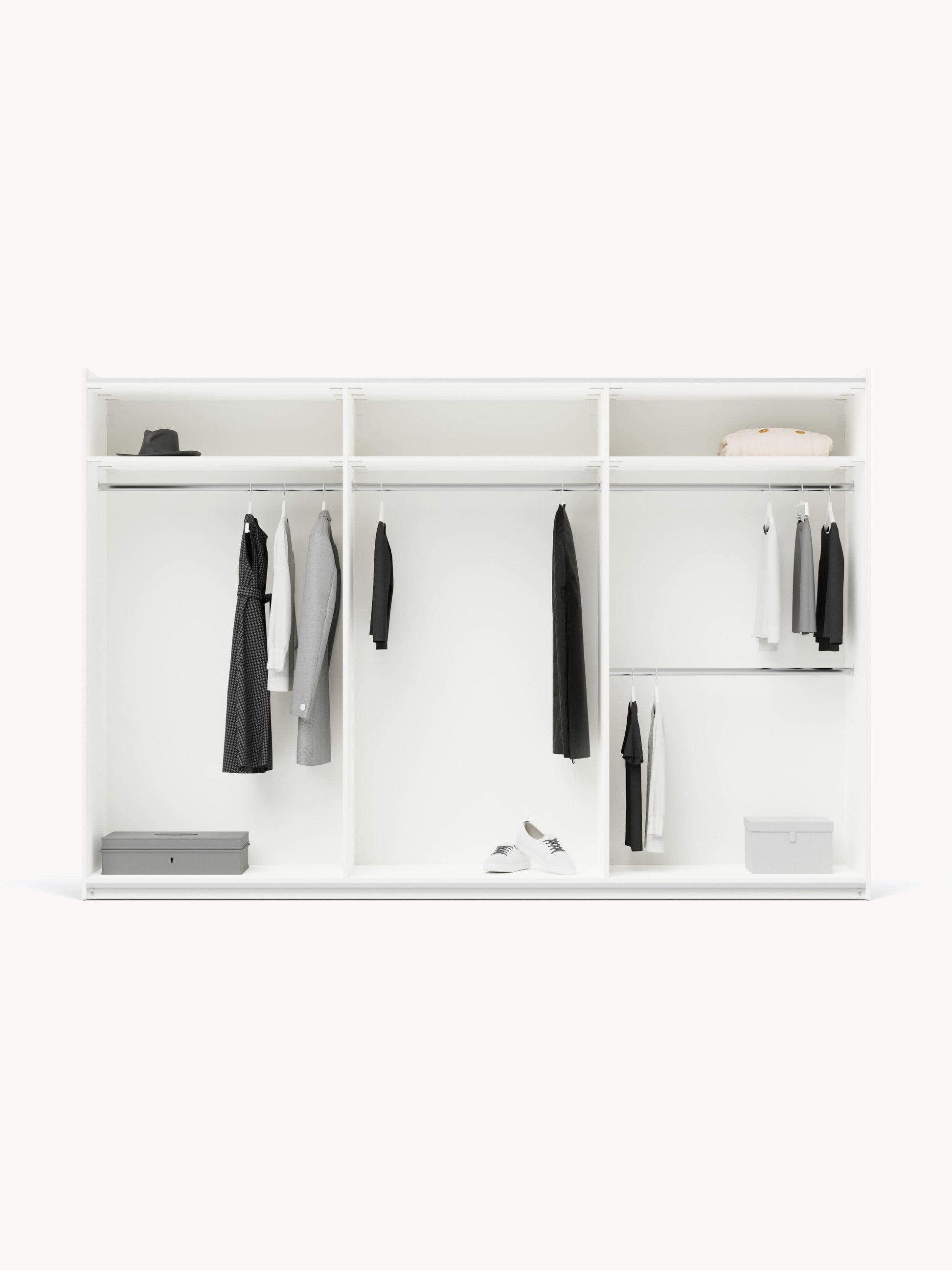 Charlotte Modular Sliding-Door Wardrobe, 300 cm Wide, in Various Sizes