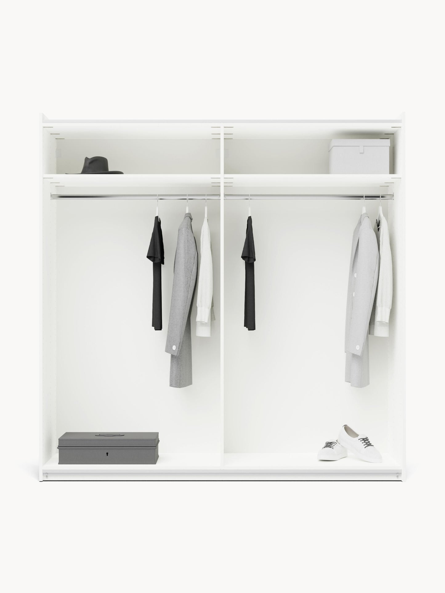 Simone Modular Sliding-Door Wardrobe, 200 cm Wide, in Various Sizes