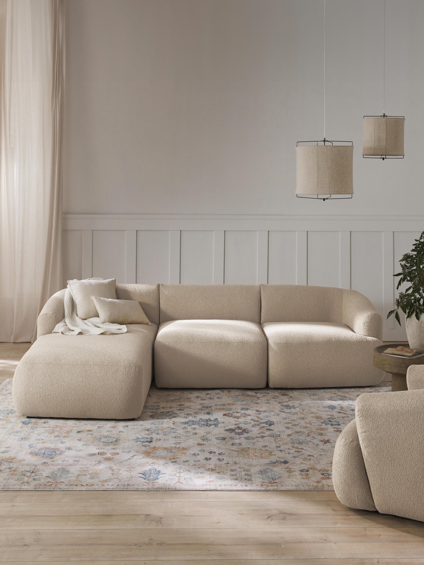 Sofia Modular Bouclé Corner Sofa (3-Seater)