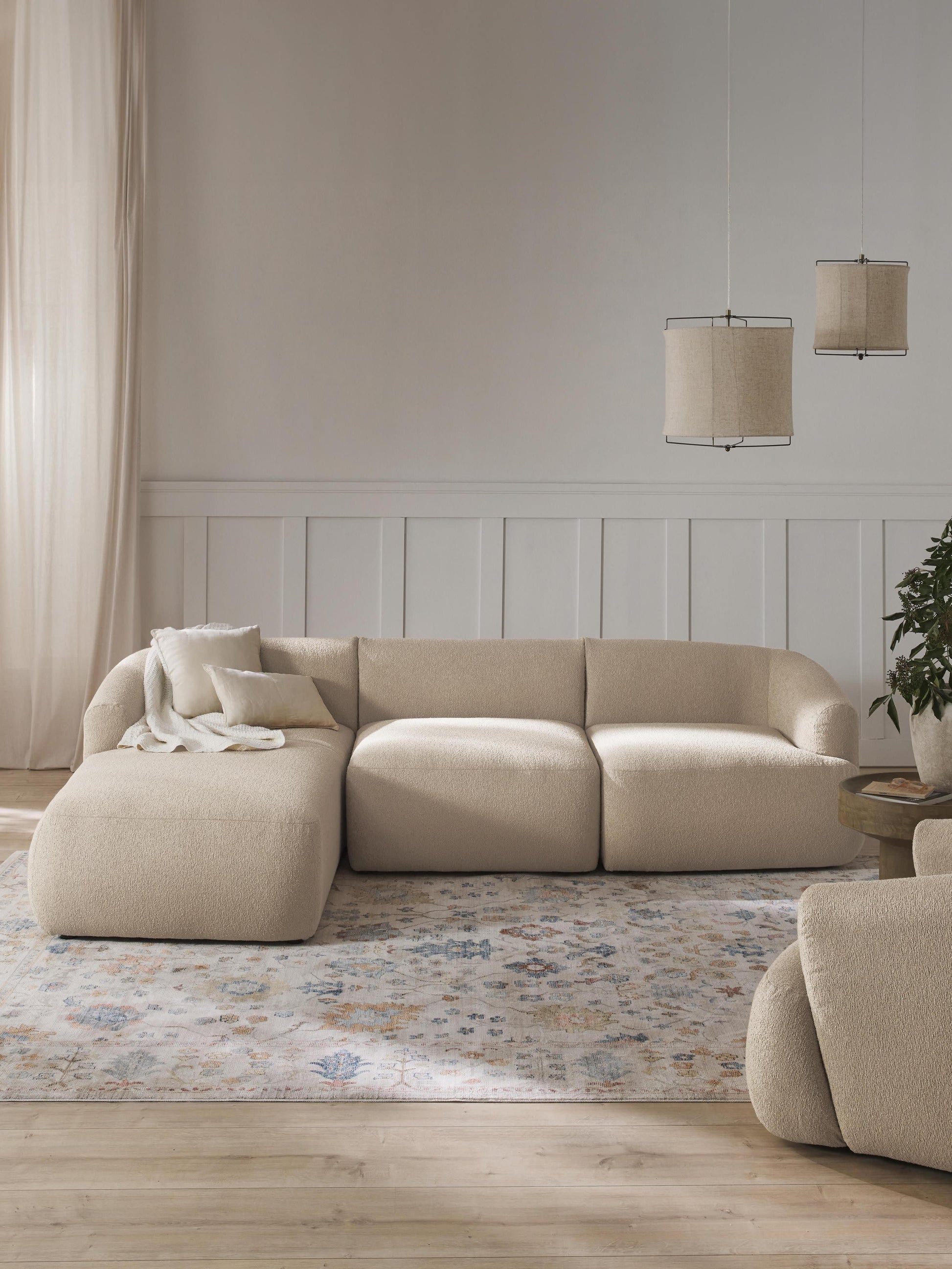 Sofia Modular Bouclé Corner Sofa (3-Seater)