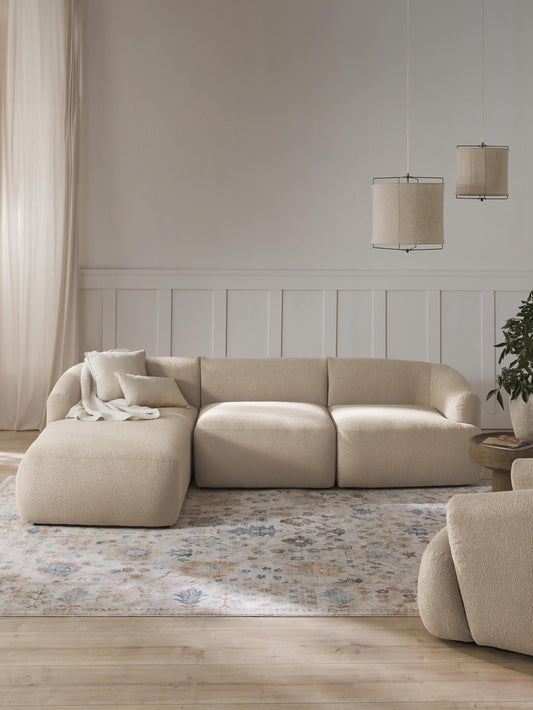 Sofia Modular Bouclé Corner Sofa (3-Seater)