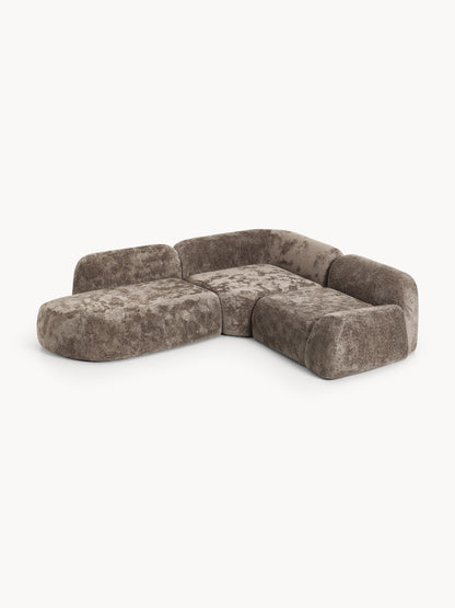 Wolke Modular Teddy Bouclé Corner Sofa (4-Seater) with Chaise Longue