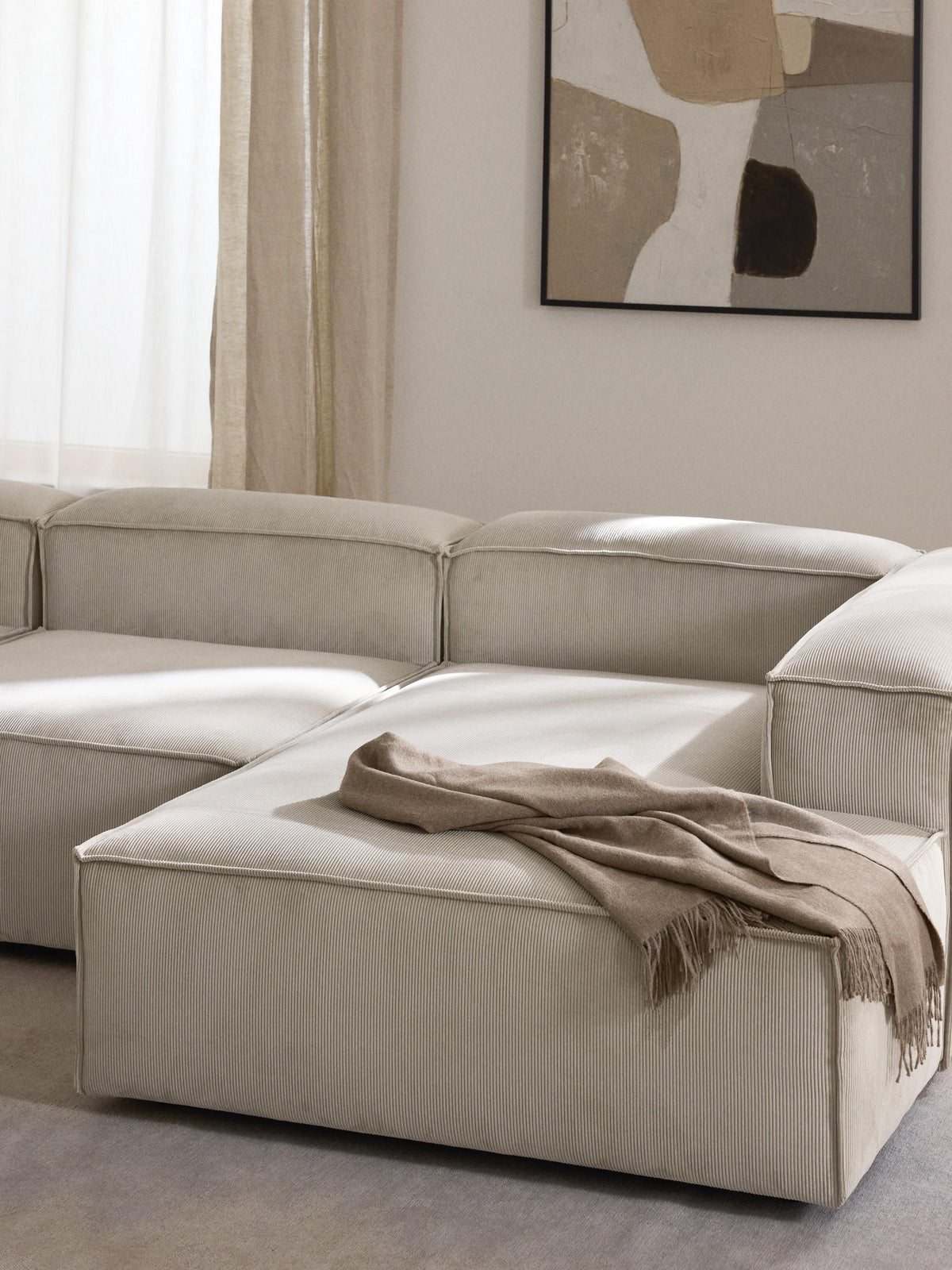 Lennon Ottoman Corner Module in Corduroy