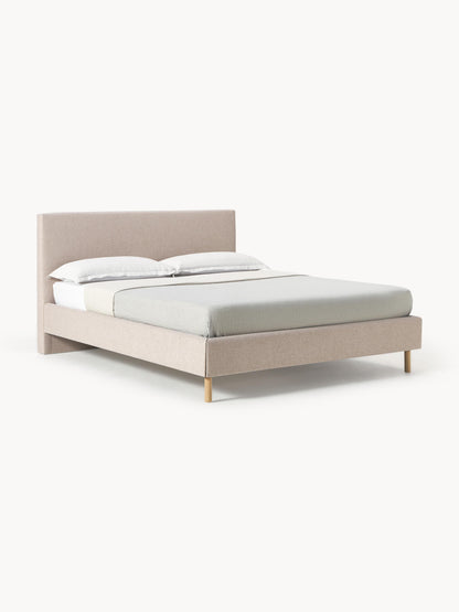 Giulia Upholstered Bed with Wooden Feet