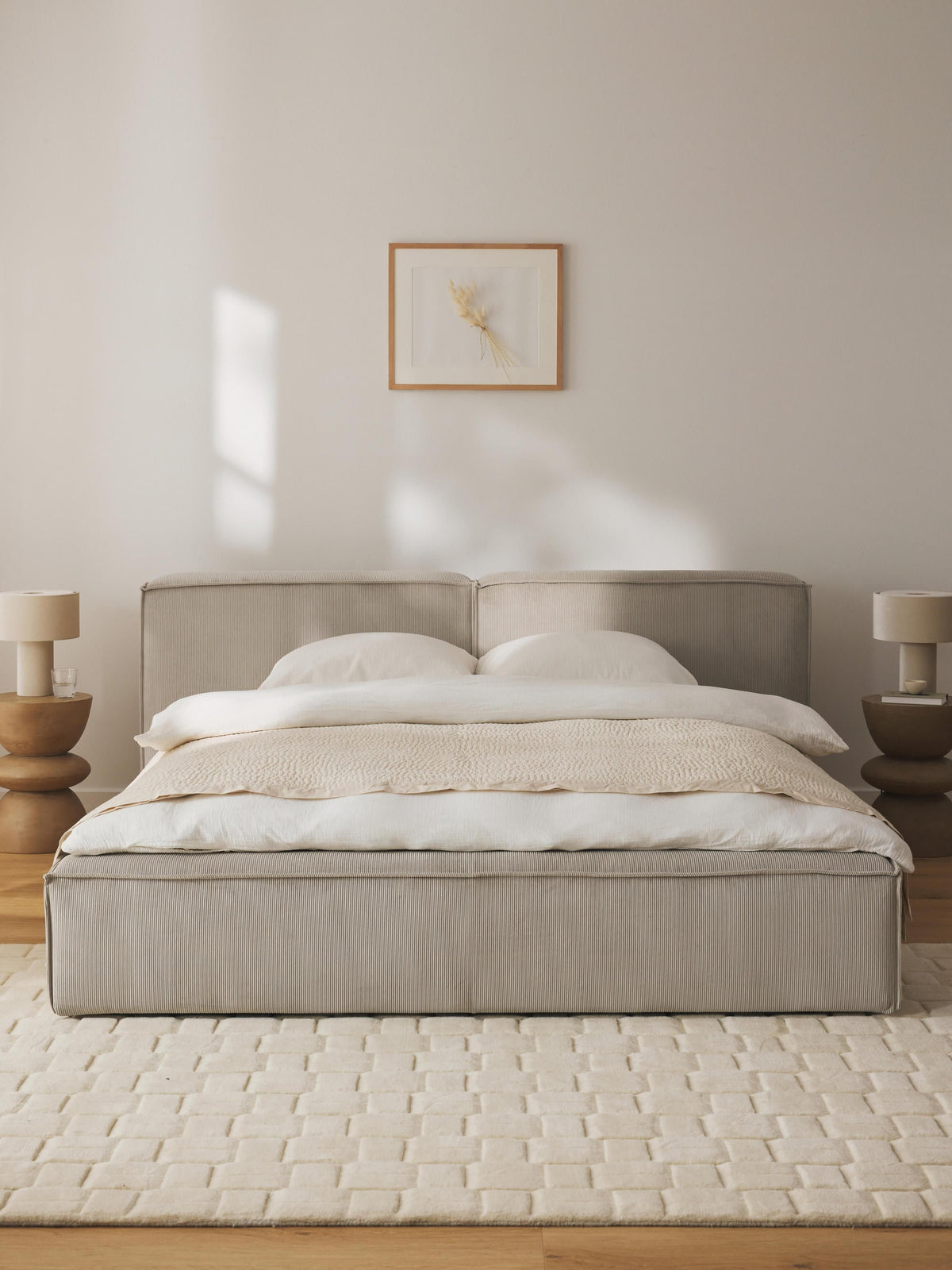 Lennon Corduroy Upholstered Bed with Storage