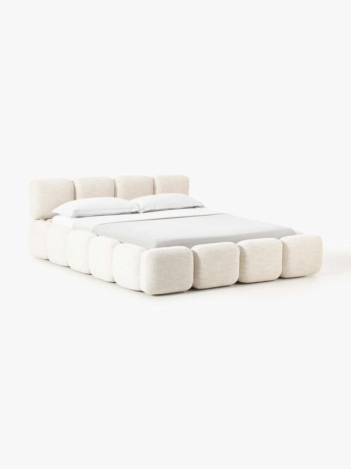 Tayla Upholstered Bed in Bouclé with Storage