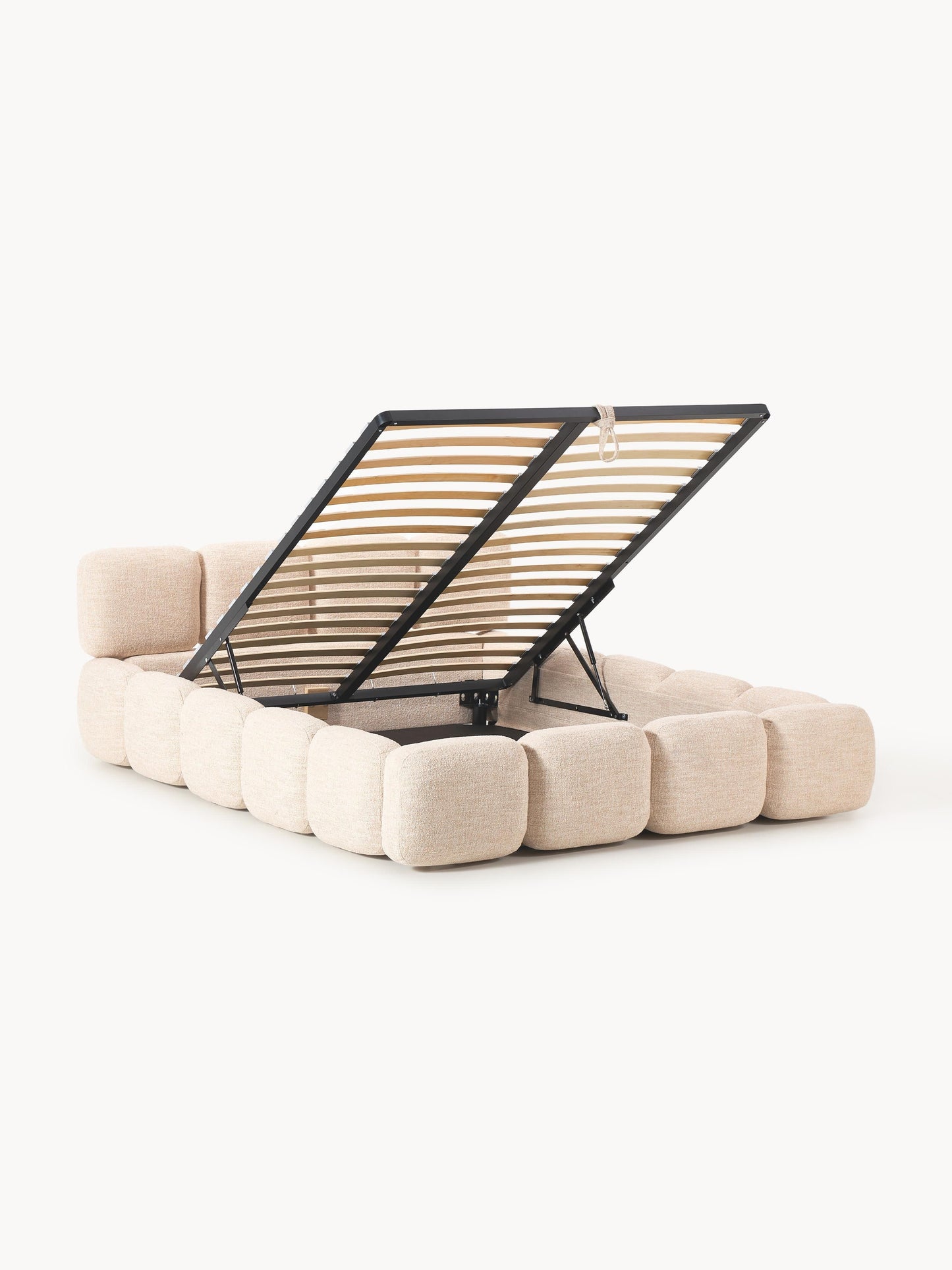 Tayla Upholstered Bed in Bouclé with Storage
