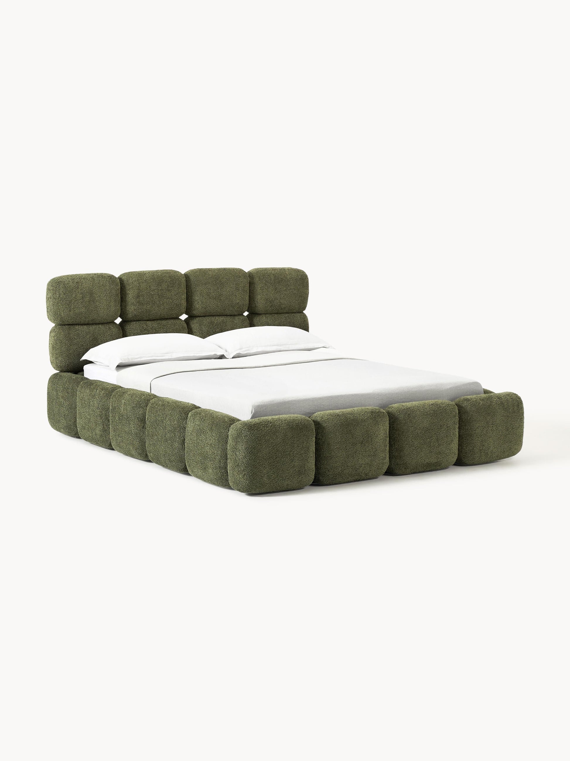 Tayla Upholstered Bed in Teddy Bouclé