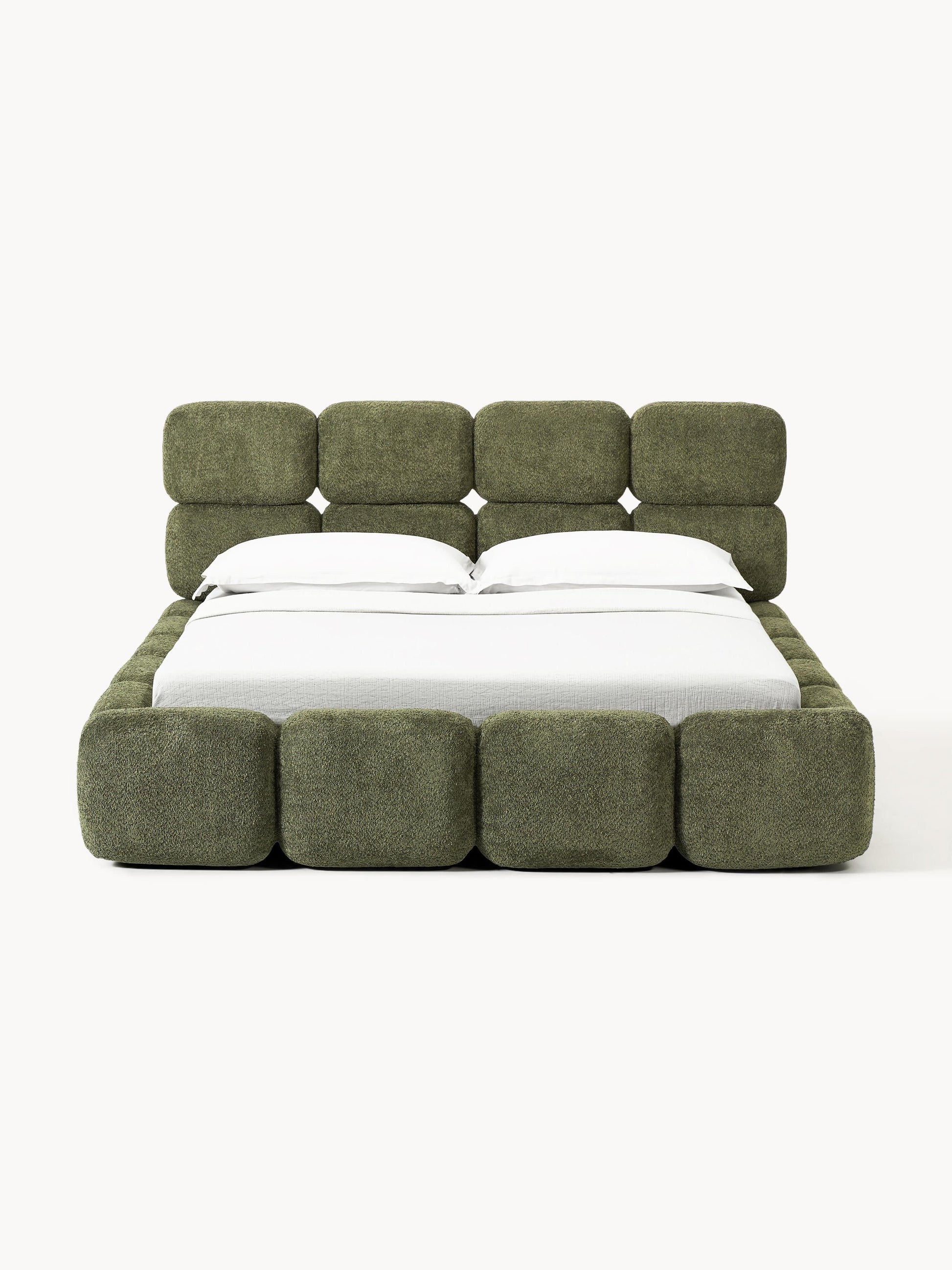 Tayla Upholstered Bed in Teddy Bouclé