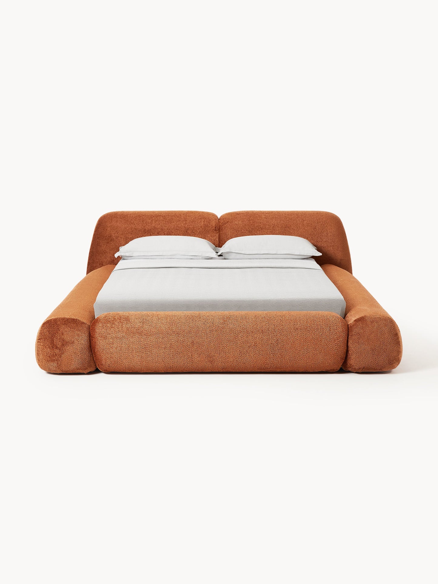 Wolke Upholstered Bed in Teddy Bouclé