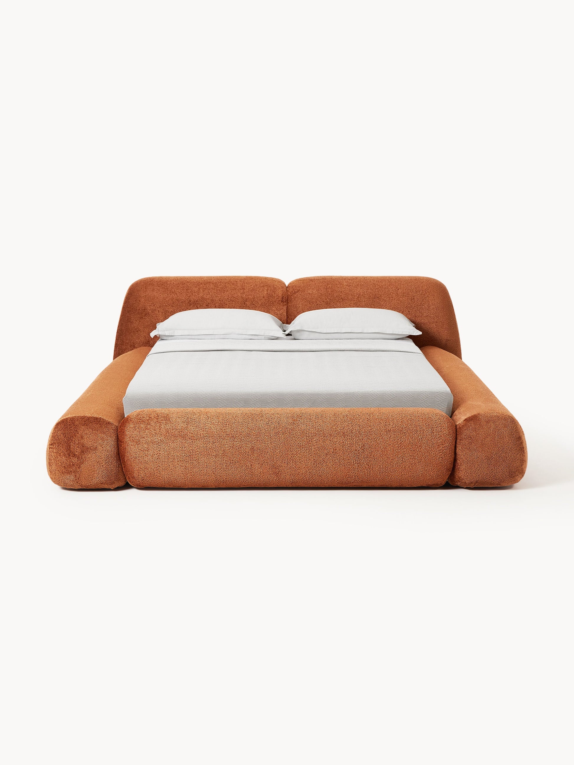 Wolke Upholstered Bed in Teddy Bouclé