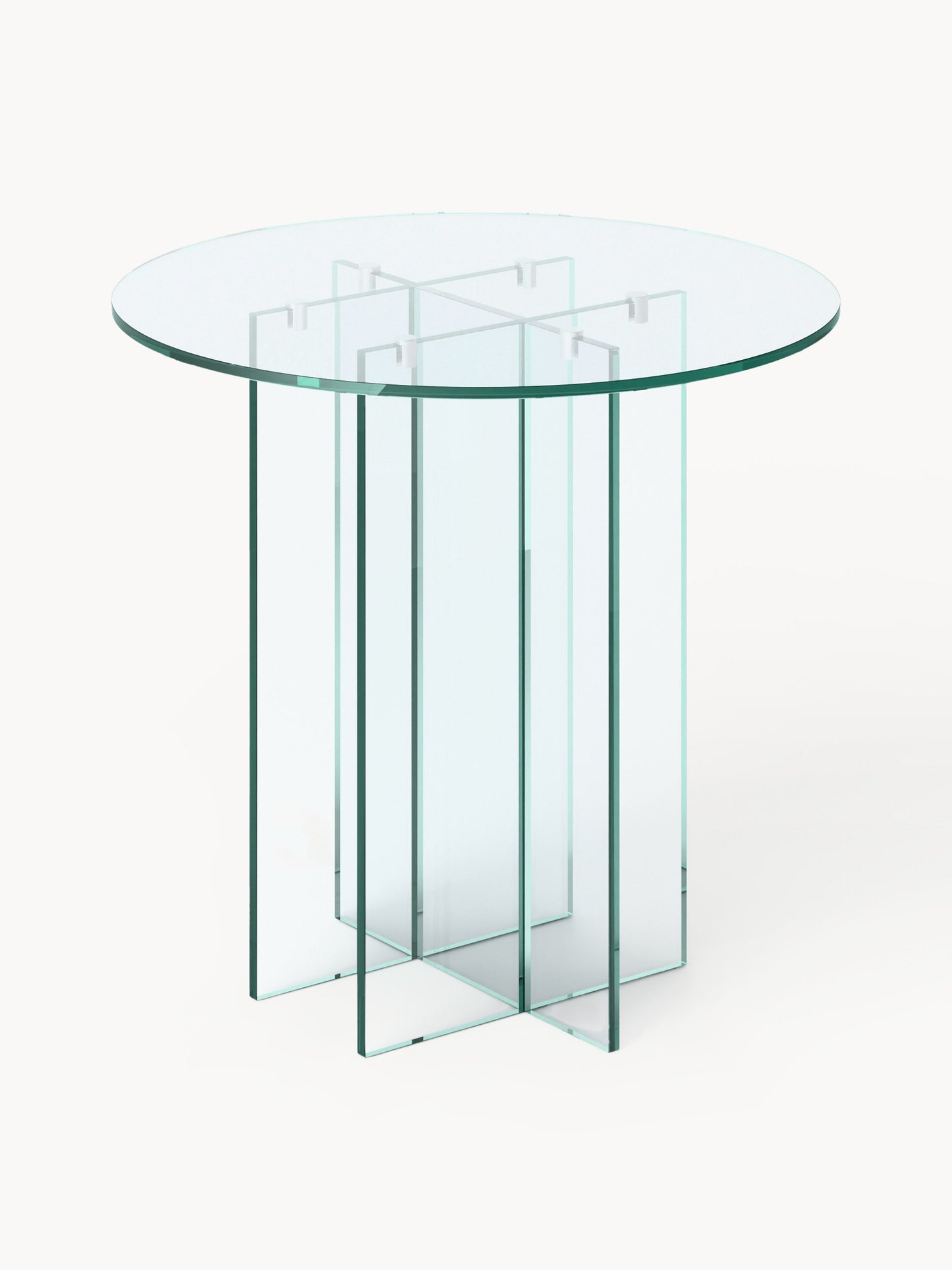 Anouk Round Dining Table in Glass, in Various Sizes