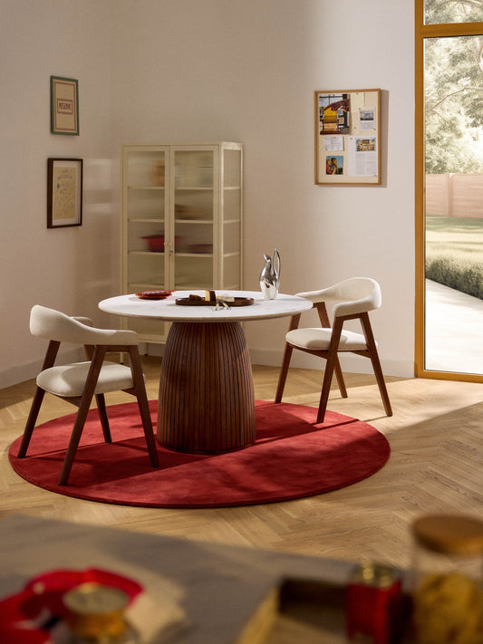 Nelly Round Dining Table with Marble Tabletop, Ø 115 cm