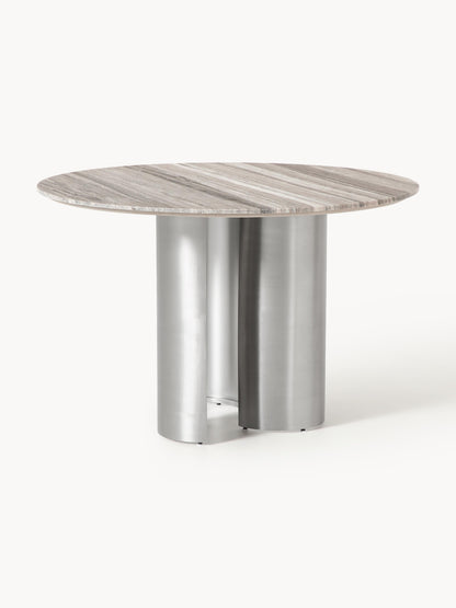 Noam Round Dining Table with Marble Tabletop, Ø 120 cm