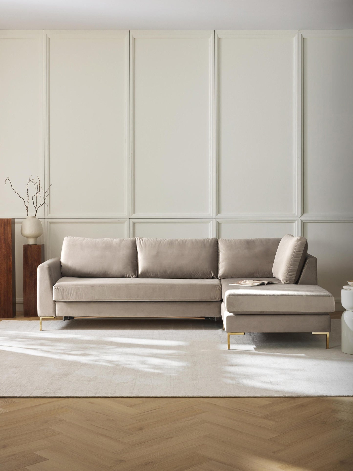 Luna Velvet Sofa Bed with Mattress, 3-Seater